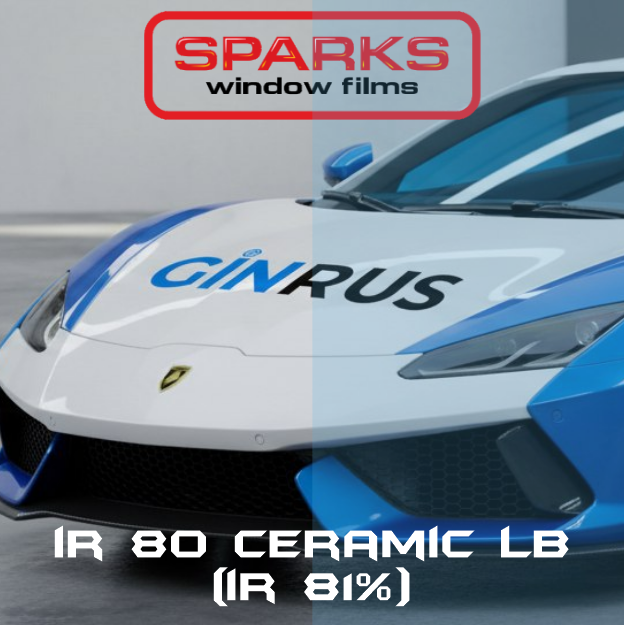 Атермальная голубая, автомобильная пленка SPARKS IR 80 CERAMIC LB (ir 81%) (1,52*30м)