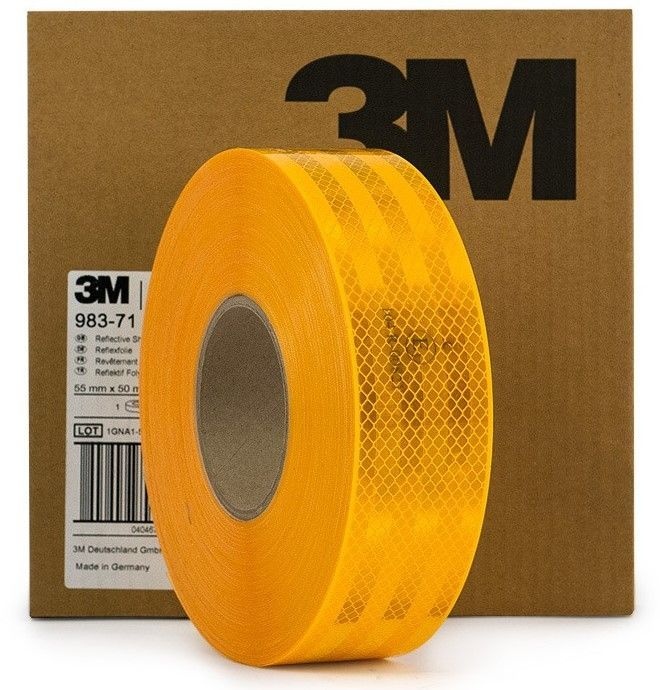 Светоотражающая 3M серия 983-71 цвет ЖЕЛТЫЙ 50мм*50м, Скотчлайт световозвращающая пленка