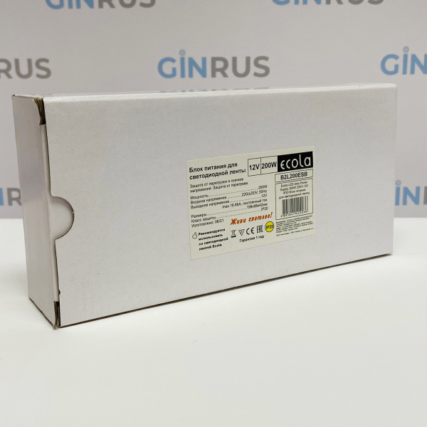 Блок питания 200w, IP20, 220V-12 ecola