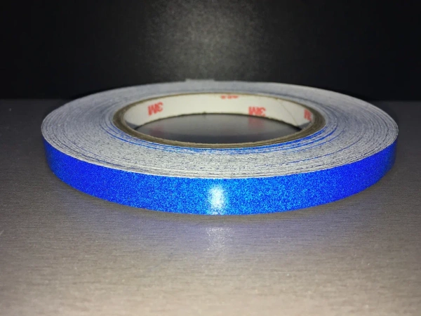 Светоотражающие декоративные самоклеющиеся полоски 10мм*45м цвет синий