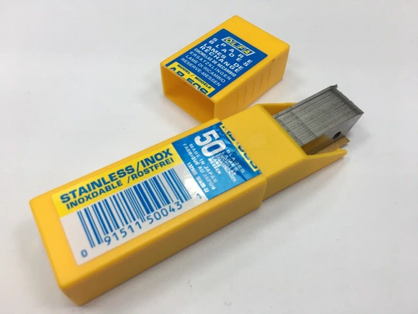 OLFA AB50S Лезвия мягкие Олфа синие AB-50S, не царапает стекло (1шт)