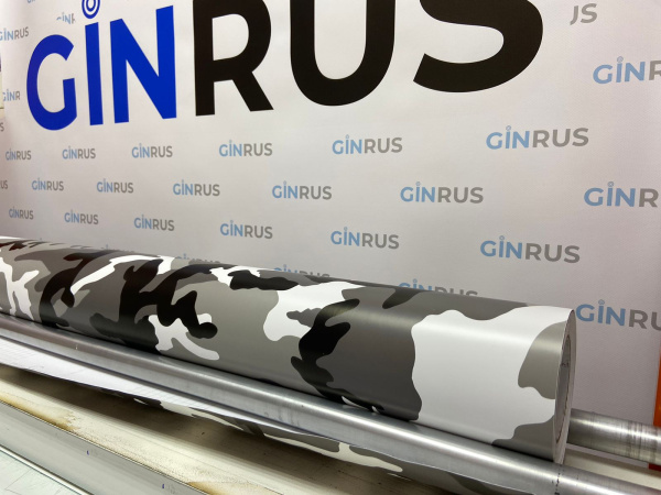 Пленка камуфляж  Бело-черный G-24 (№3) 110mkm (зимний) (1,52*30м.)