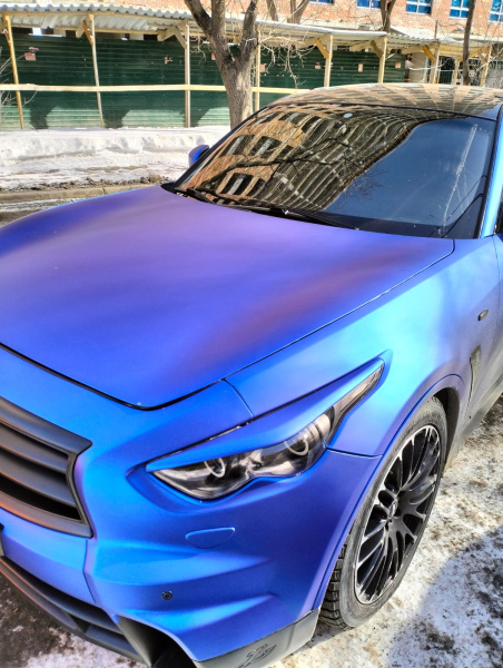 Пленка ПВХ матовая, Синий хром сатин Matte King Blue 5 star (1,52*17м.)