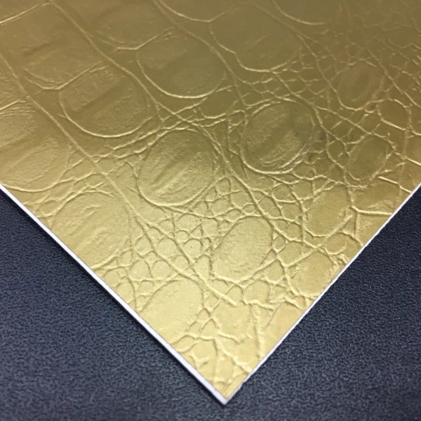 Пленка под кожу крокодила (цвет золото) Y105-2,150mkm