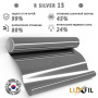 Солнцезащитная, зеркальная пленка R SILVER 15 Exterior LUXFIL (1,52*30м.) пленка для наружного и внутреннего оклеивания стекол