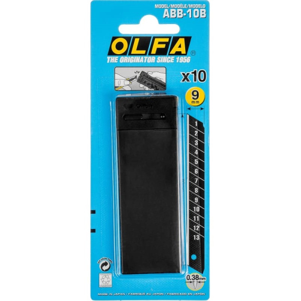 Лезвие Olfa сегмен. 10 шт черные OL-ABB-10B