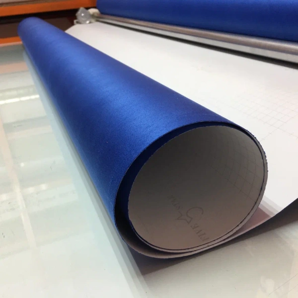 Алькантара на клею 5 star синяя 1,5*15м, 0,5мм толщина