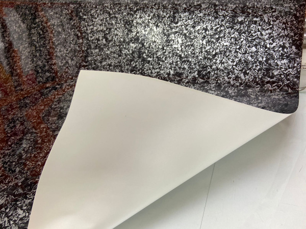 Пленка ПВХ Кованный карбон черный-серебро, GLOSSY TITANIUM SILVER FILM (1,52*18м.)