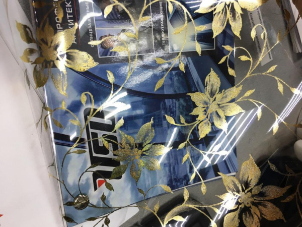 Декоративная пленка USB SRC PG001-1, цветы золотые, ш. 1,52м