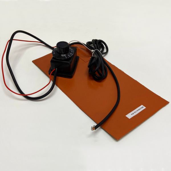 Нагревательная пластина 300*150мм 12v 45w 3М скотч, провод 2м, контроллер с регулировкой от 0 до 120 С