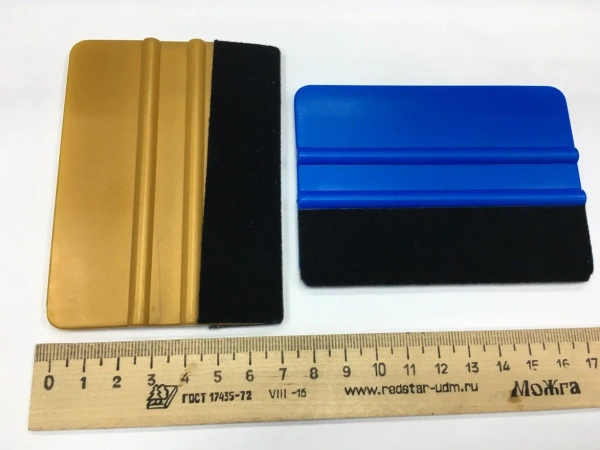 Ракель золотой с насадкой 10см (средней жесткости)