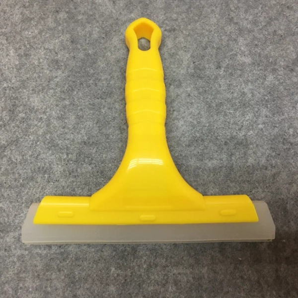 Ручка держатель с резиной, скребок, водосгон мягкий, желтый s011